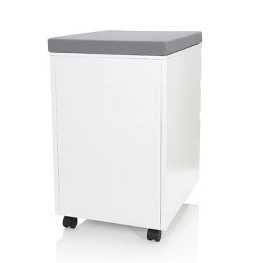Контейнер на колесах COLOR OS Metall weiß з сірим м'яким сидінням hjh OFFICE