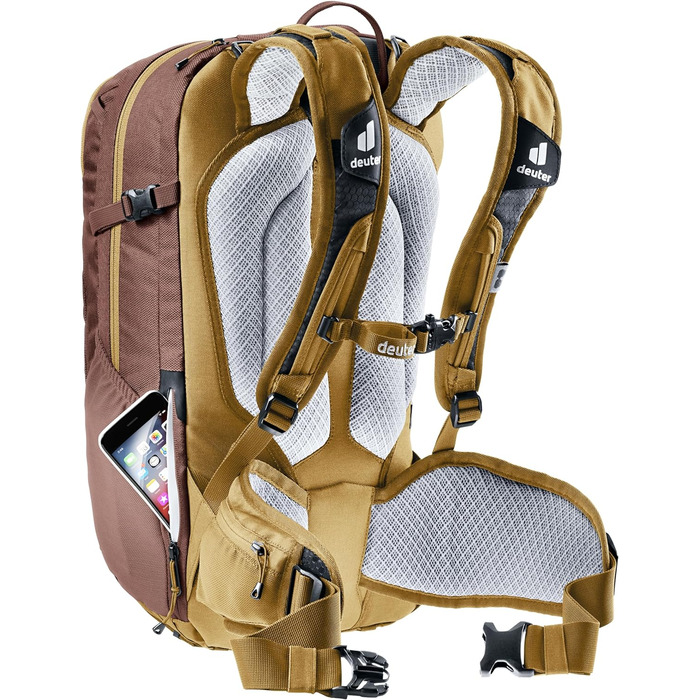 Жіночий велосипедний рюкзак Deuter Attack 18 SL з протектором, колір Raisin-almond, 18 л