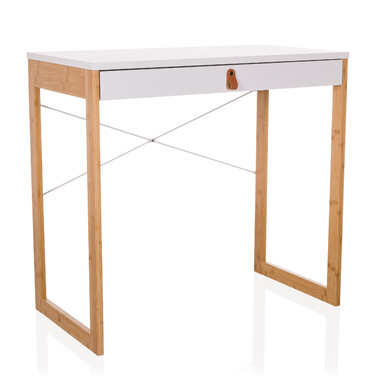 Письмовий стіл TAROLO II (80x42x75 см), 1 шухляда, білий — hjh LIVING