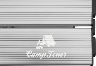 Складаний кемпінговий стіл CampFeuer 90,5x51,5 см, з регульованою висотою, алюмінієвий, з чохлом, для відпочинку, саду, балкона, подорожей, сріблястий