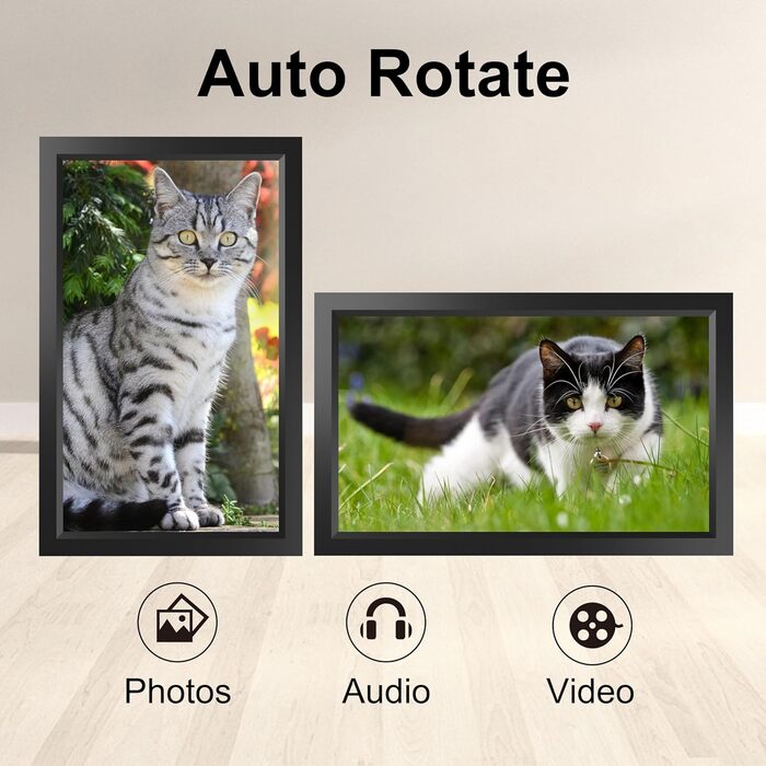 Frameo WiFi Цифровий фоторамка, 32GB, сенсорний екран, Smart Cloud, автоповорот, подарунок (15.6 дюйми)