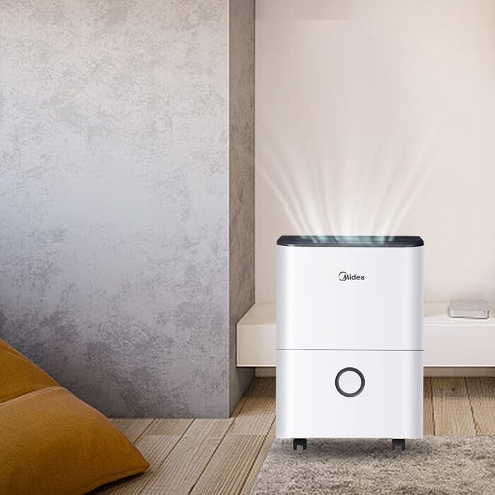 Осушувач повітря Midea DF-20DEN7-WF, 20 л/доба, для приміщень до 40 м², керування через додаток, 3 л бак, білий