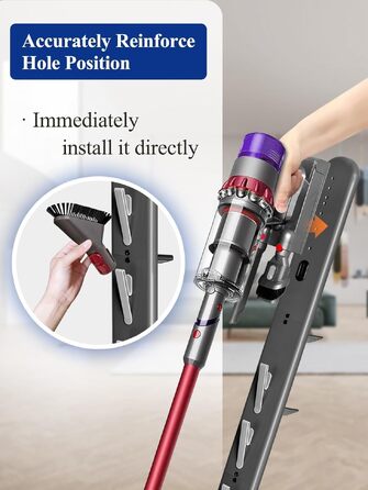 Підставка для пилососа Dyson Gen5, V16, V15, V12, V11, V10, V8, V7, V6 — металевий тримач для аксесуарів без свердління, темно-сірий