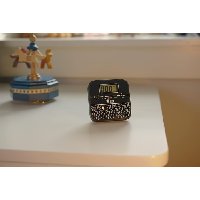 Детектор чадного газу WOLF SHIELD Mini-CO з LCD-дисплеєм та батареєю на 10 років, портативний датчик CO для дому, чорний