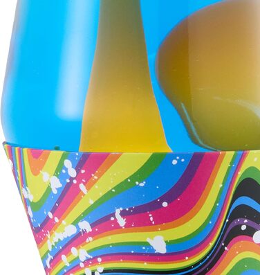 Класична лавова лампа Lava The Original Lamp Warped Rainbow (36.8 см) — жовтий віск та синя рідина, декоративний світильник Liquid Motion