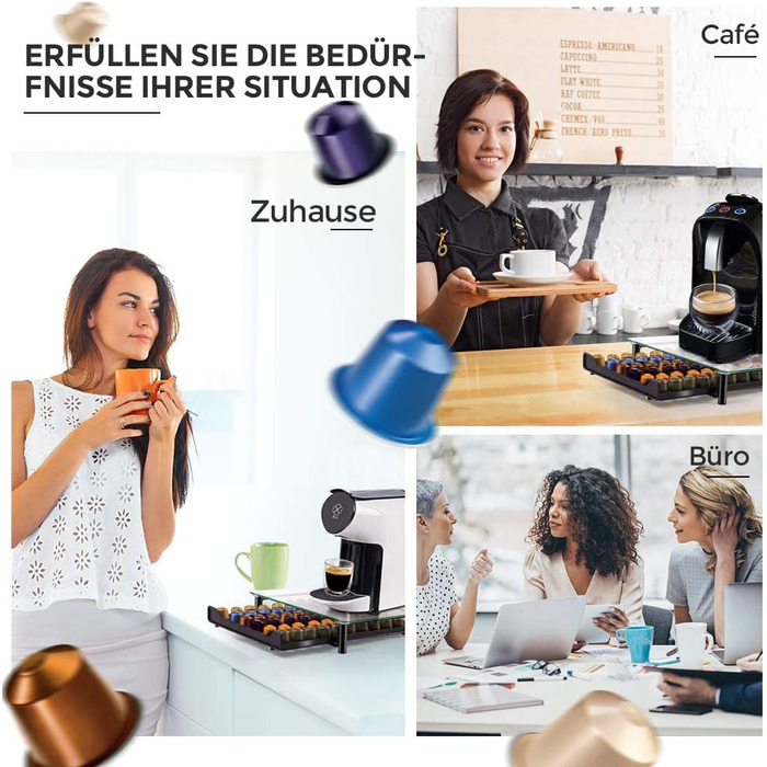MASTERTOP підставка для кавових капсул, 2-рівнева органайзер на 72 капсули Dolce Gusto, тримач-стійка з нековзною поверхнею, чорна шухляда для зберігання капсул