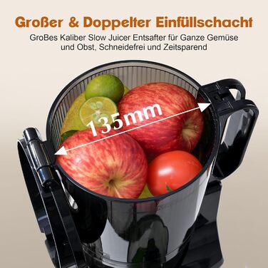 Фреш-прес Fretta Slow Juicer: Швидкий та Зручний Електричний Соковитискач для Овочів та Фруктів (1.8л, 250W, Чорний)