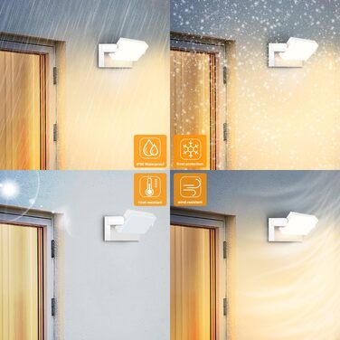 Стіна LED-світильник Kingwen 40W, зовнішній та внутрішній, поворотна панель 360°, водонепроникний IP65, тепле біле світло 3000K, чорний, для гаража та тераси