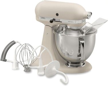 Кухонна машина KitchenAid Artisan: планетарний міксер з нахильною головою, 2 чаші з нержавіючої сталі по 4.8 л та набором із 5 аксесуарів