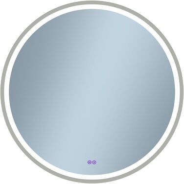 LED дзеркало для ванної кімнати Home Glow круглої форми 80 см з підсвічуванням, антизапарювання, сенсорним вимикачем та металевим каркасом (срібний)