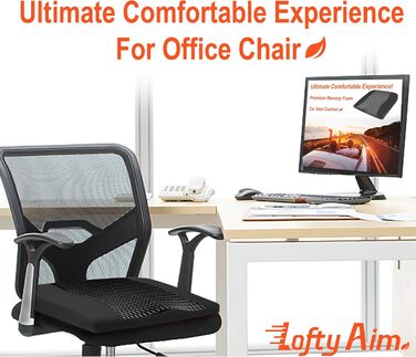 Автомобільна подушка Lofty Aim з Memory Foam для водія: підтримка спини, зняття болю при ішіасі, чорний 4D Mesh. Для автокрісла, офісного крісла, візка.