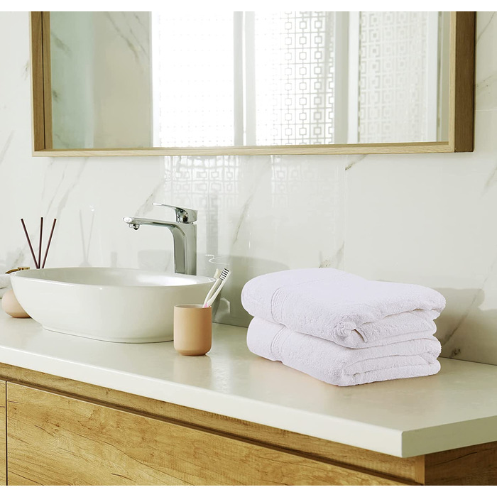 Набір рушників Utopia Towels 8 шт. з бавовни, білі — 2 банних, 2 для рук, 4 для обличчя з петлею