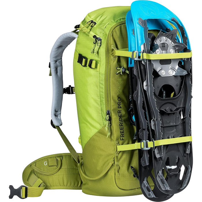 Жіночий туристичний рюкзак Deuter Freerider Pro 32+10 л, для лижних турів, зелено-жовтий