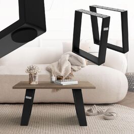Набір з 2 металевих ніжок для столу ML-Design, 80° нахил, 40x43 см, чорний матовий, стальні підставки для столу та лавки