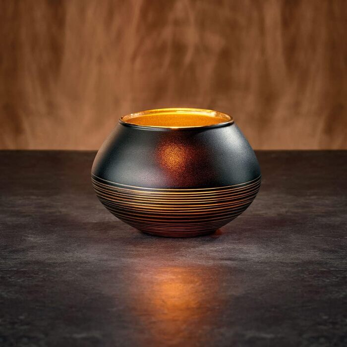 Ваза для квітів Villeroy & Boch Swirl Soliflor 18 см, кришталь, бронзово-чорна (підсвічник)