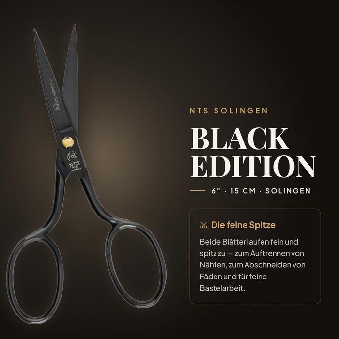 Універсальні кухонні ножиці BLACK EDITION, 18 см, сталь, чорний матовий колір, Solingen