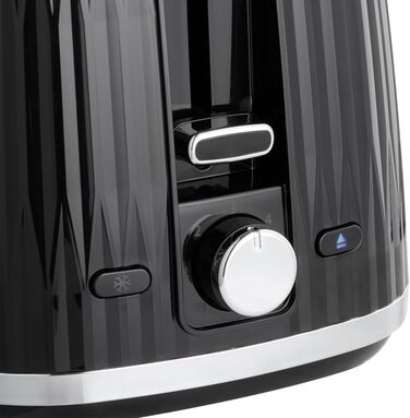 Тостер Russell Hobbs Eden на 2 тости, чорний - 6 режимів, підйом, розморожування, підігрів, лоток для крихт, тримач для булочок 27372-56