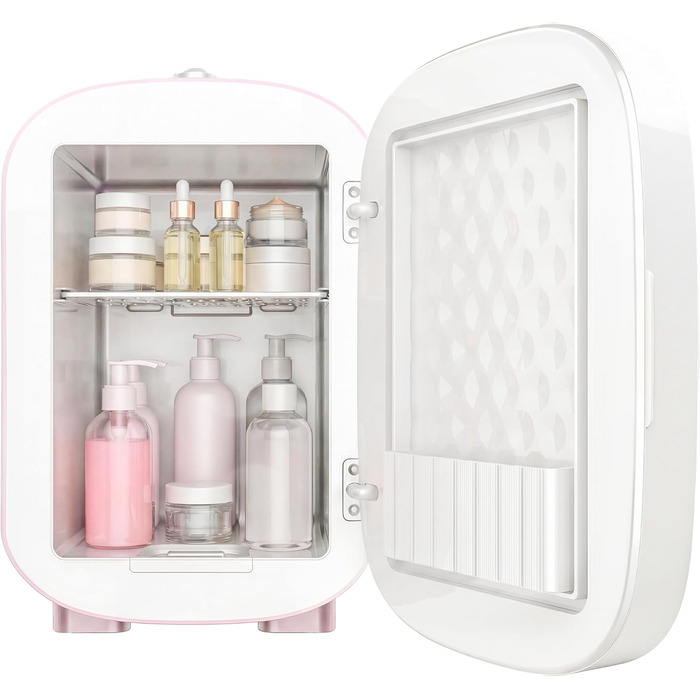 Міні-холодильник для косметики Cecotec CoolingBeauty 4000 Mirror Rose, 4 л, дзеркальна дверцята з LED-підсвіткою, охолодження до 5°C