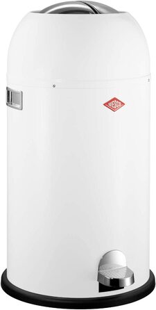 Смітник Wesco Kickmaster 33 л білий, металевий, 37.5x37.5x69 см