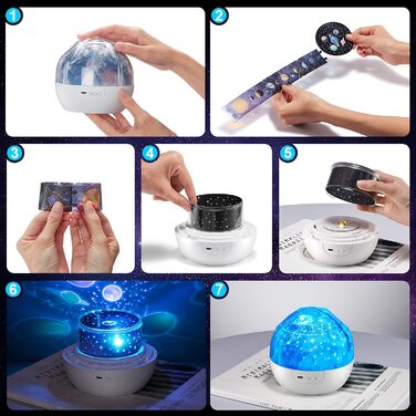 Нічник-проектор зоряного неба для дітей з 15 фільмами, Bluetooth, LED, декор для дитячої кімнати