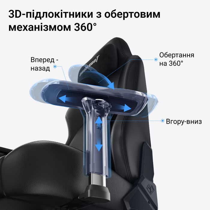 Крісло геймерське ігрове Anda Seat Phantom 4 Pro L до 100 кг Black (AD18YSDC-72-B-PV-B02)