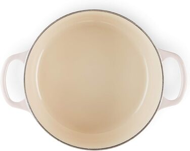 Чавунна каструля Le Creuset Signature з кришкою, 24 см, кругла, 4,2 л, для всіх плит і індукції, рожевий Shell Pink