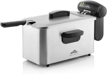 Фритюрниця ETA Fritola, 2000 Вт, 3 л, нержавіюча сталь, терморегулятор 150-190°C, Easy Clean, захист від перегріву