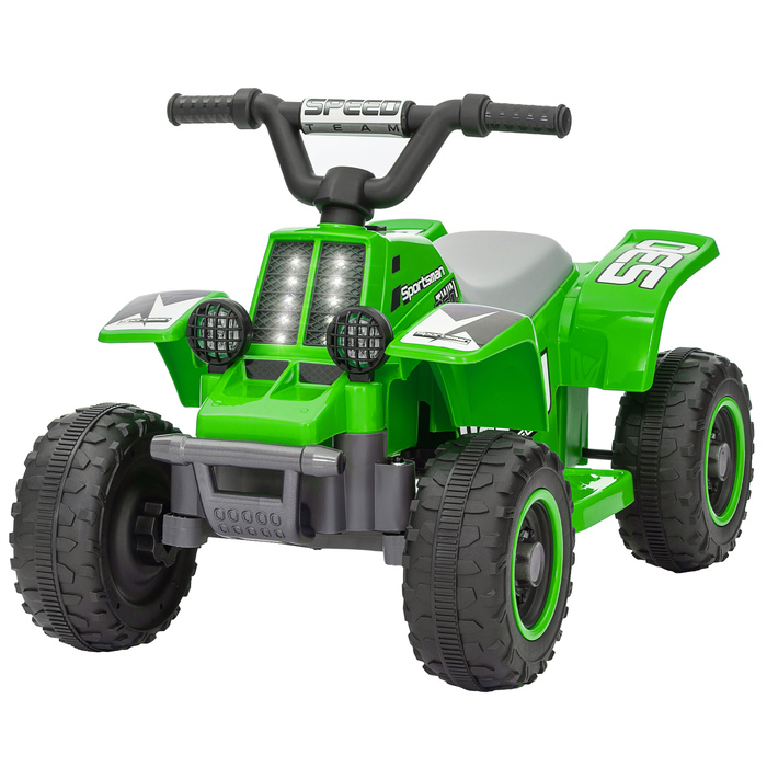 AIYAPLAY Kids Electric Quad Electric Kids Quad з функцією вперед і назад, LED і Sound Електромобіль для дітей 1,5-3 роки 3 км/год Металевий зелений