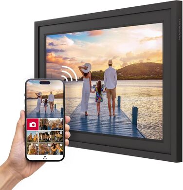 Фоторама Thomson Fotorahmen 10 дюймів: FHD IPS сенсорний екран, 32 GB, Wi-Fi, поворот, iOS/Android (Чорний)