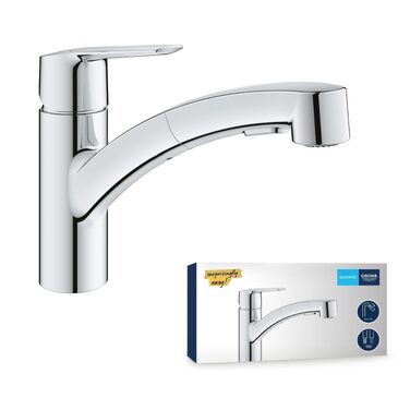Змішувач кухонний GROHE Start з висувним душем, поворотний на 90°, хром (30531001)