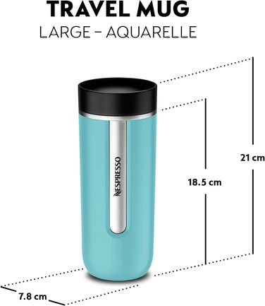 Термокружка Nespresso Travel Mug Small Sage Green 540 мл - Зелений салатний колір, з нержавіючої сталі, для кави, чаю, матча, з кришкою, витримує холод та тепло
