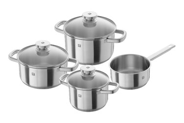 Набір каструль ZWILLING Joy 4 предмети, нержавіюча сталь, з кришками, для індукційних плит