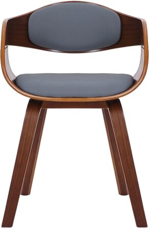 Набір з 2 стільців Kingston CLP з екошкіри з м'якою спинкою і дерев'яними ніжками, колір: горіх/сірий