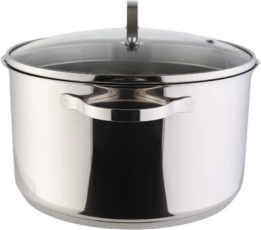 Каструля axentia Pado з кришкою зі скла, нержавіюча сталь, 1,5 л, для індукції та всіх плит, біла, Ø 16 см