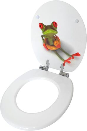 Сидіння для унітазу Sanilo з мікроліфтом Froggy, легкий монтаж, міцні петлі, преміум якість