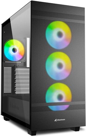 Корпус для ПК Sharkoon Rebel C50 RGB ATX чорний з підсвіткою