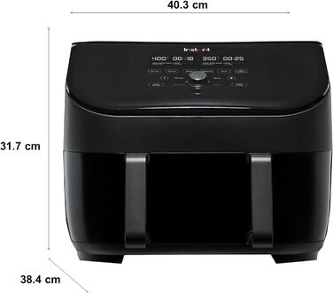 Фритюрниця з гарячим повітрям Instant VersaZone XXL 8.5 л, цифрова, 8-в-1, чорна, 1700 Вт, одна велика або дві камери, для смаження, випікання, грилю, сушки та розігріву
