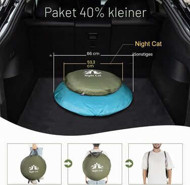 Одноособовий намет-автомат Night Cat: водонепроникний Pop-Up намет для кемпінгу, пікніків та походів (темно-зелений)