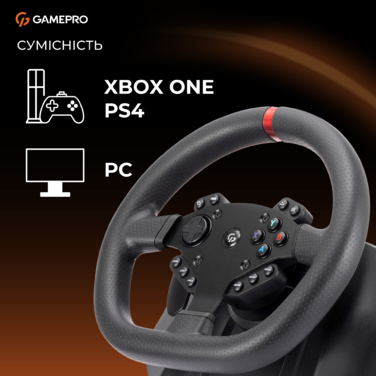 Ігрове кермо GamePro RW575PM з педалями та коробкою передач XBOX ONE/PS4/PS3/PC/SWITCH