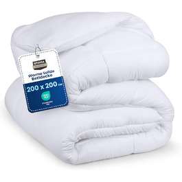 Ковдра постільна Utopia Bedding 200x200 см, стегане пухове покривало з наповнювачем з поліестеру 350 GSM (біле)