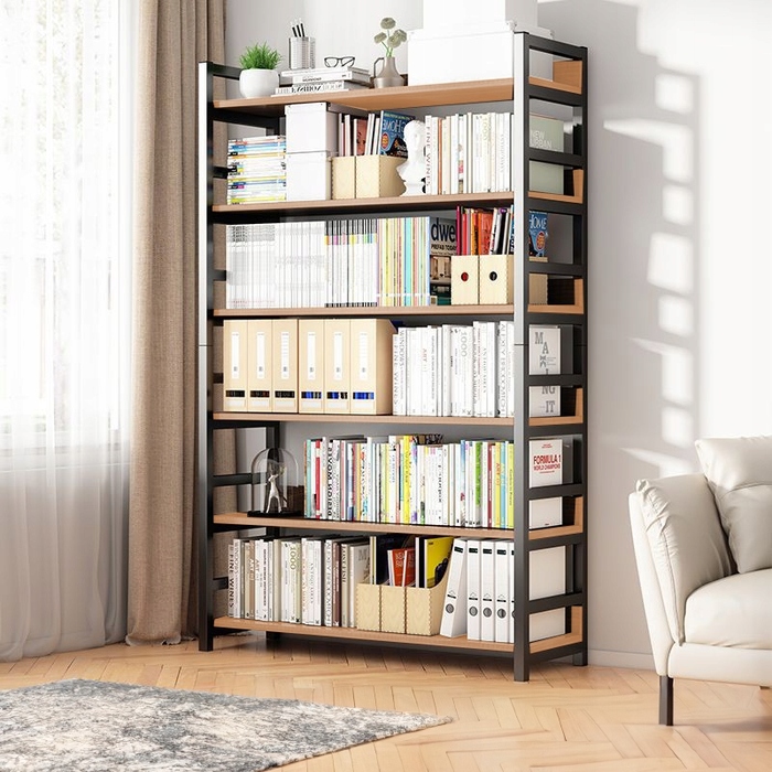 Стелаж Rebiko 80 x 174 x 30 см, чорний, відтінки коричневого