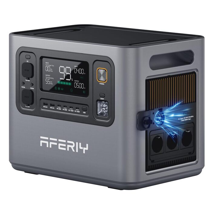 Портативна електростанція AFERIY 1800W 1024Wh для кемпінгу, розширювана до 5120Wh (3000W)