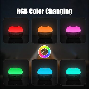 LED кемпінговий ліхтар із RGB підсвічуванням, 5200mAh, USB-заряджання, 6 режимів яскравості, магніт, димірування, для кемпінгу, походів та надзвичайних ситуацій