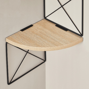 Стелаж MUFART 20 см x 127,5 см x 20 см, чорний, дуб сонома