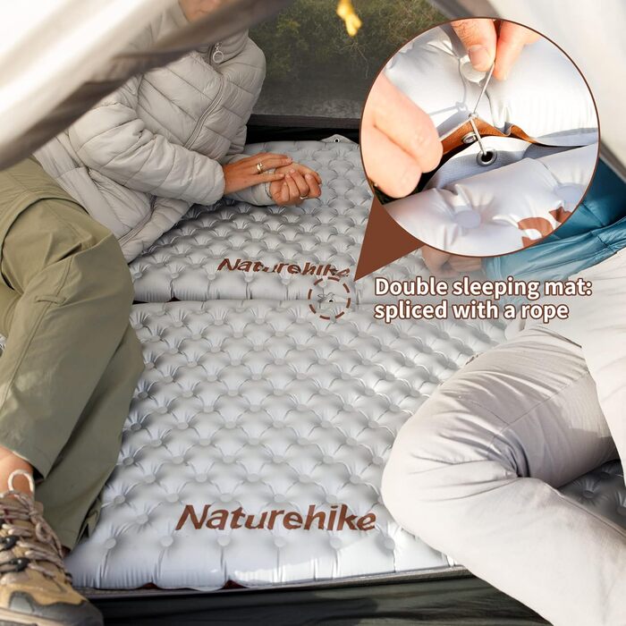 Самонадувний кемпінговий килимок Naturehike Thermal 5.8 R-Value для 4 сезонів, ультралегкий туристичний матрац для сну (модель Weib-5.8r-mummy)