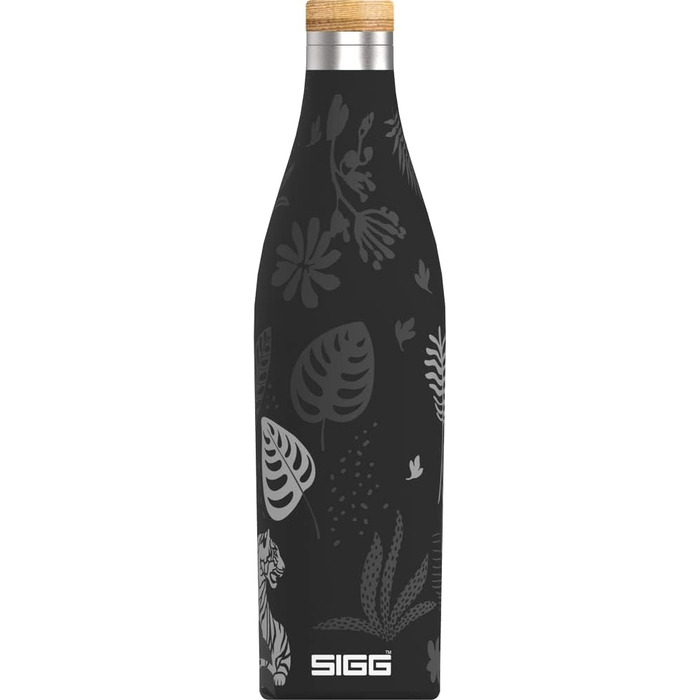 Термобутилка SIGG Meridian Sumatra Tiger 0.5 л, нержавіюча сталь, бамбукова кришка, герметична, BPA-free, пластик без, подвійні стінки