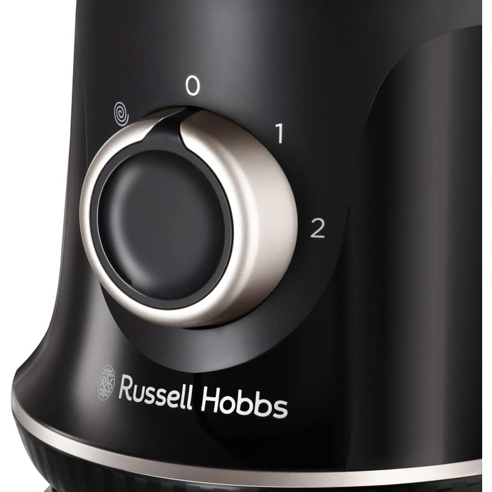 Стаціонарний блендер Russell Hobbs Smoothie Maker 27121-56, скляна чаша 1.5л, 850 Вт, 2 швидкості та імпульсний режим, Matte Charcoal