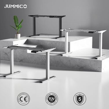 Електричний стіл JUMMICO з регулюванням висоти, з USB-роз'ємом та кабельною гондолою (білий/чорний)