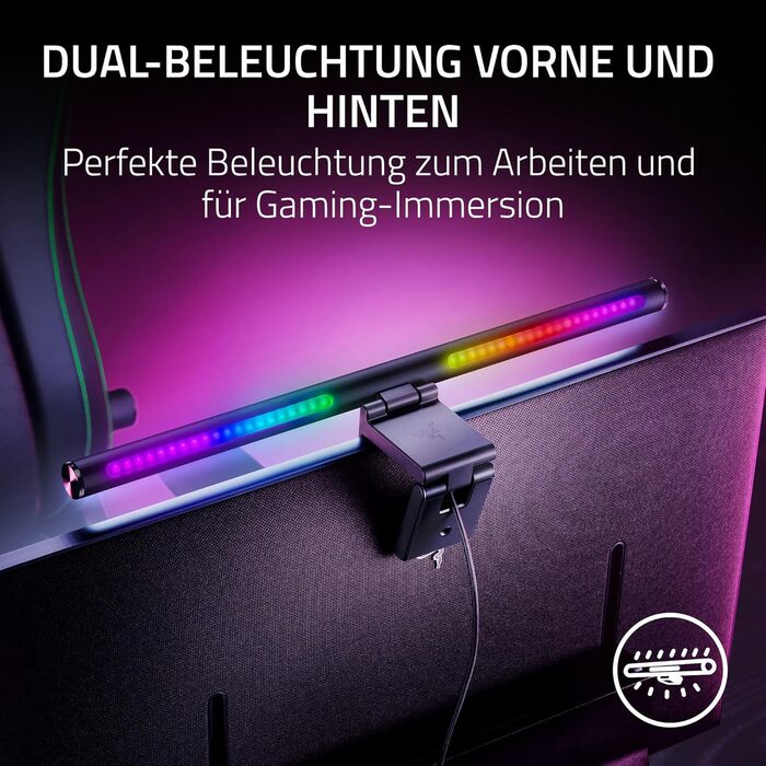 Razer Aether: Світлодіодна стрічка для монітора з RGB підсвічуванням - Чорний