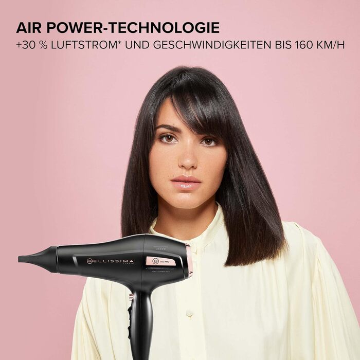 Фен Bellissima My Pro P3 3400 з іонізацією, професійним AC-мотором, керамічним покриттям, 2400 Вт для м'якого та сяючого волосся